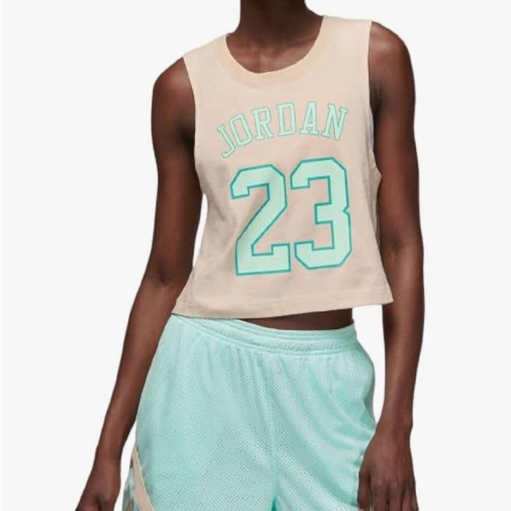 Jordan Women's (Her)itage Tank Top in the Sanddrift/Mint Foam Size XL
